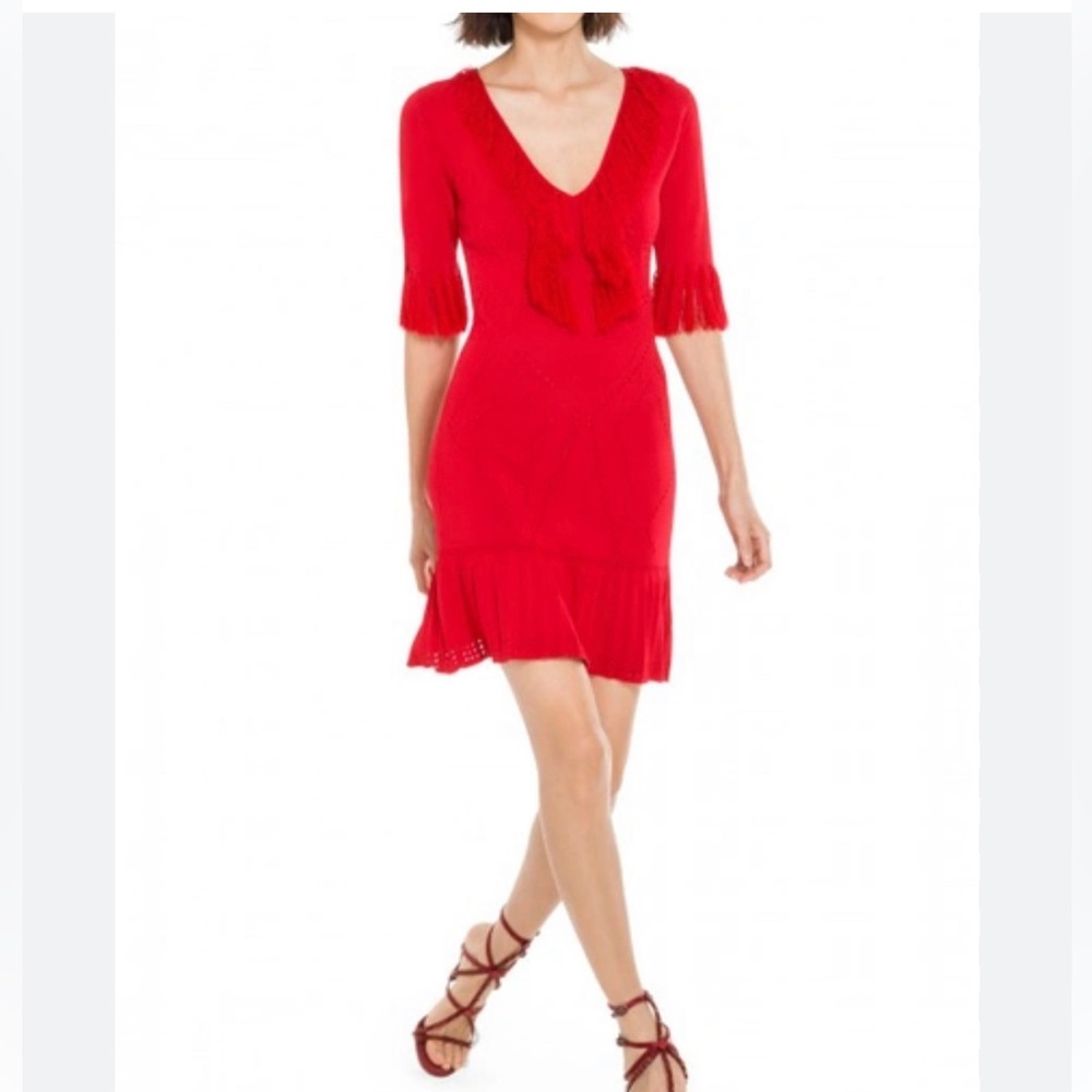 Red fringe dress XS- LEON MAX